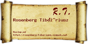 Rosenberg Tibériusz névjegykártya